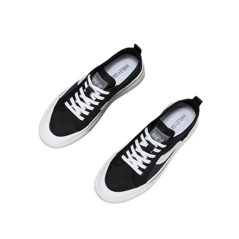 Men's Black Summer Trendy Leisure Board Cloth Canvas Shoes