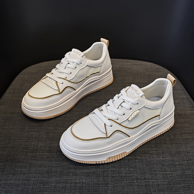 Women's Genuine Mesh White For Summer Breathable Slimming Casual Shoes