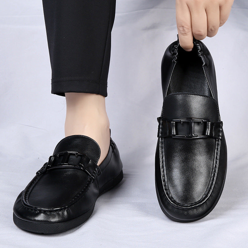 Men's Spring Fashion Business Breathable Comfortable Slip-on Leather Shoes