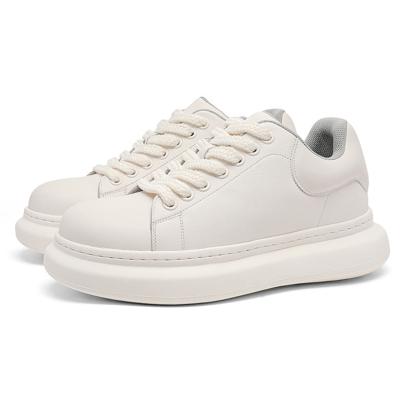 Men's Simple Solid Color Hight Increasing Board Sneakers