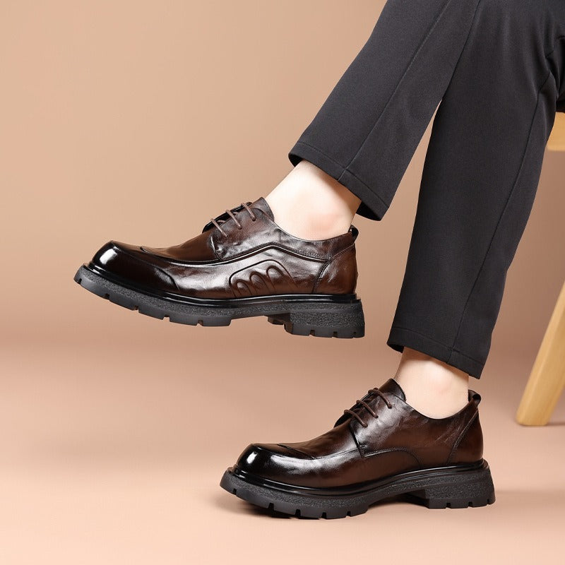 Men's Business Formal Wear Light Luxury Thick Bottom Big Head Men's Shoes