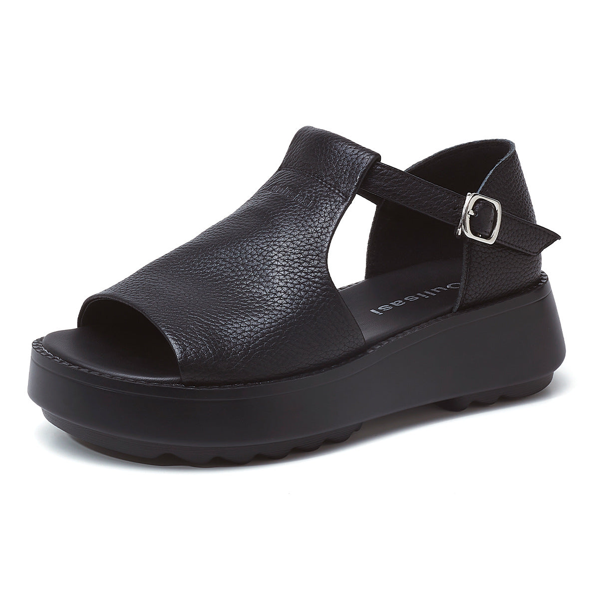 Women's Layer Cowhide Summer Retro Style Thick Sandals