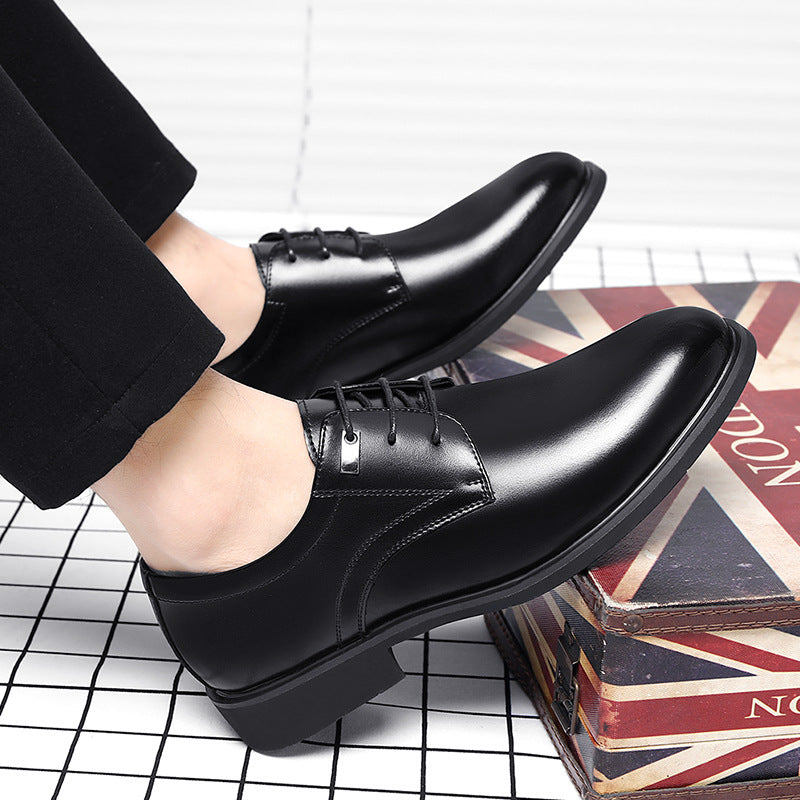 Men's Business Formal Wear Low Top Retro Trendy Leather Shoes