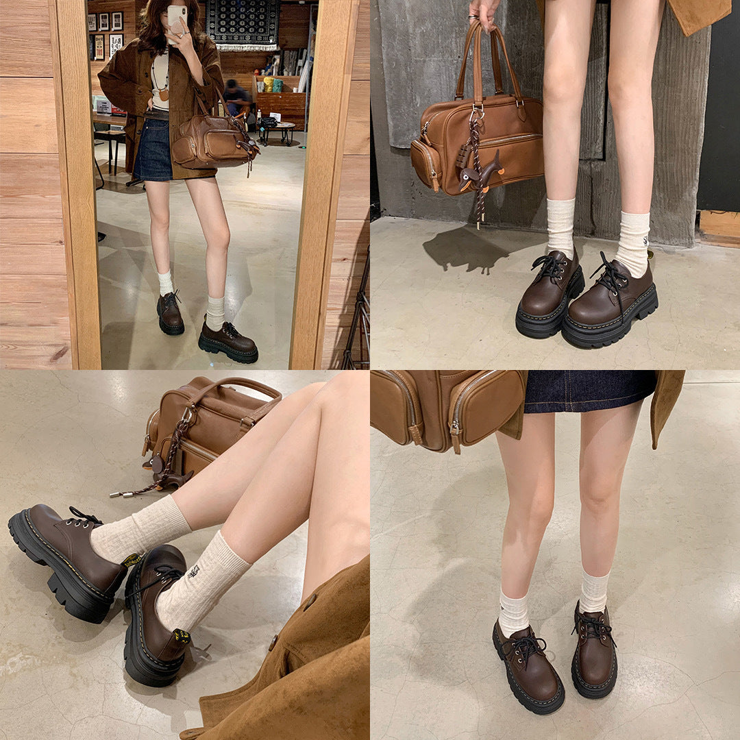 Women's Genuine Little Martin Platform Height Increasing Loafers