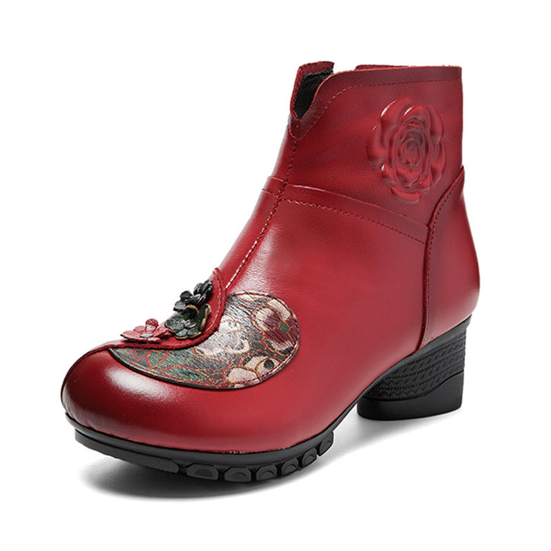 Women's Winter First Layer Cowhide Thick Soft Bottom Women's Shoes
