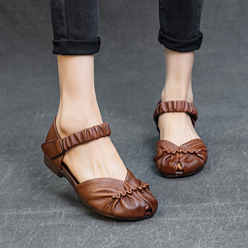 Women's Layer Cowhide Soft Bottom Surface Handmade Sandals