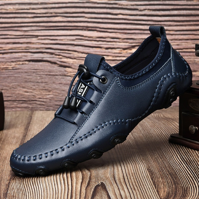 Men's Large Size White British Breathable Soft Men's Casual Shoes