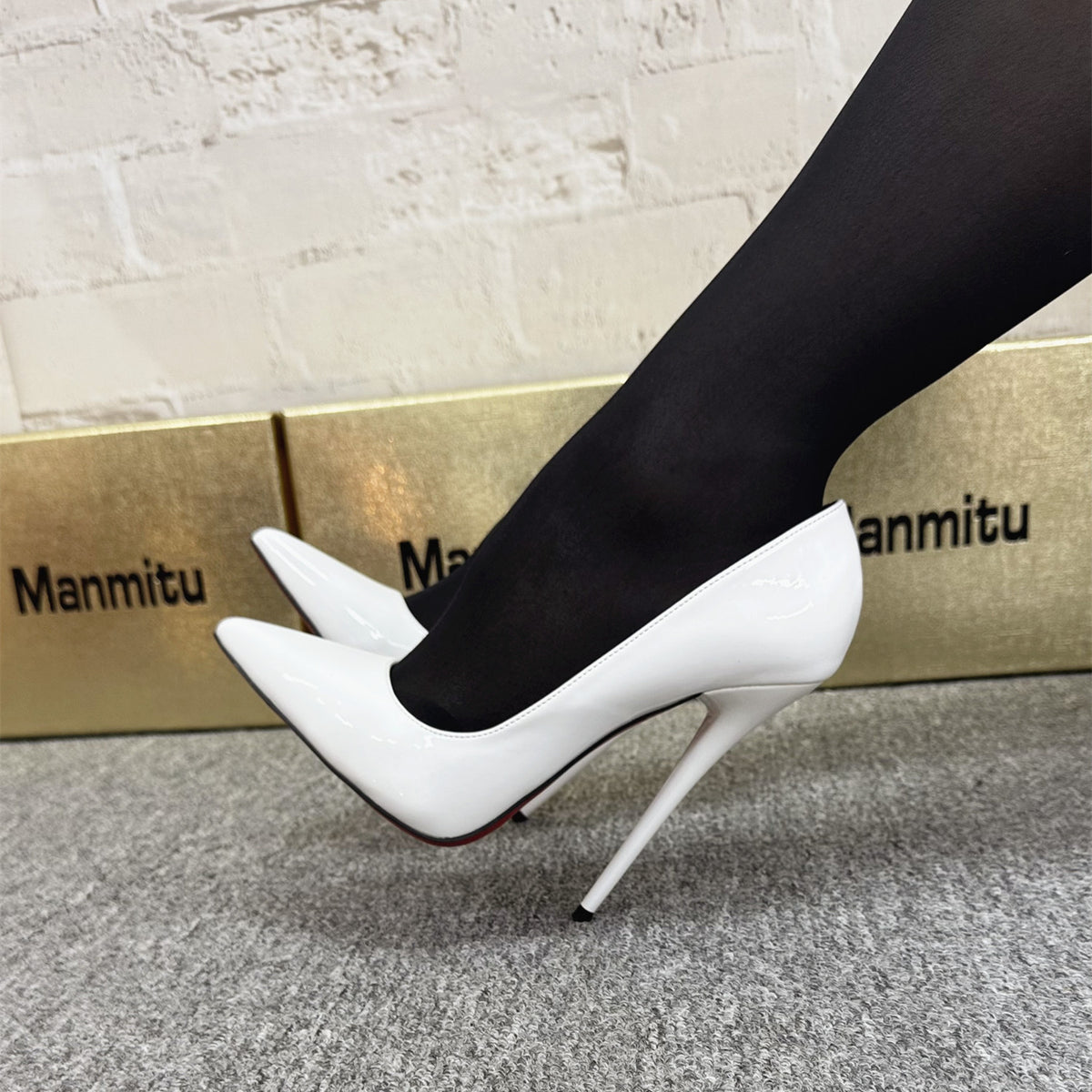 Women's & Men's Stiletto Pointed Apricot Lining Pumps High Women's Fashion Shoes