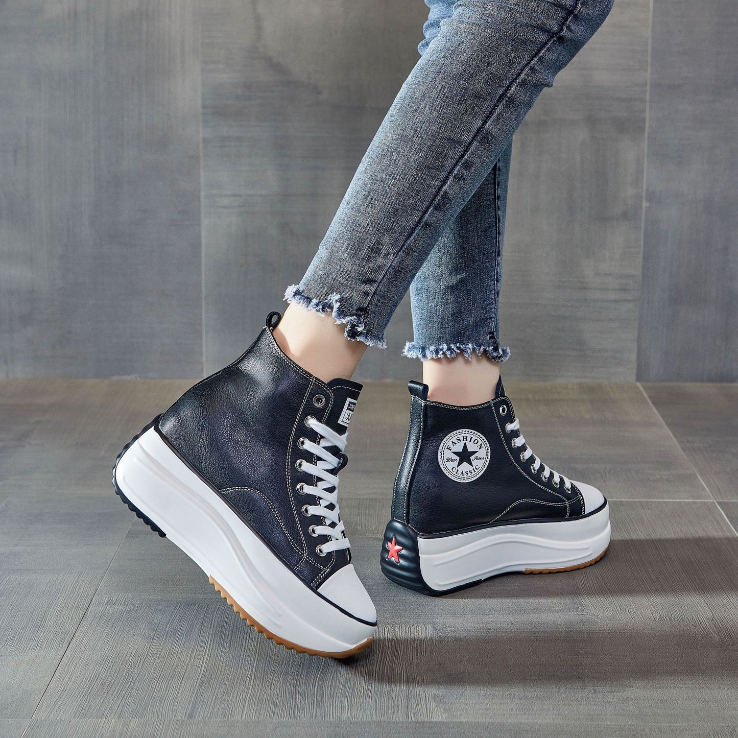 Women's Single-layer Ankle Height Increasing Leisure Lightweight Comfortable Not Casual Shoes