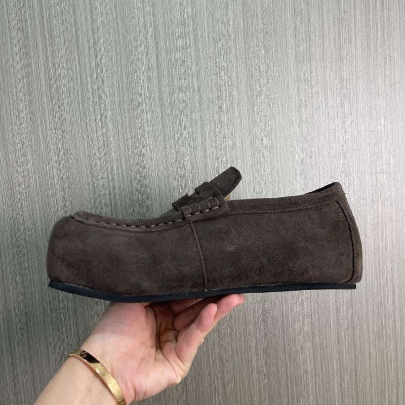 Men's Big Head All-inclusive Outer Wear Old Money Men's Casual Leather Shoes
