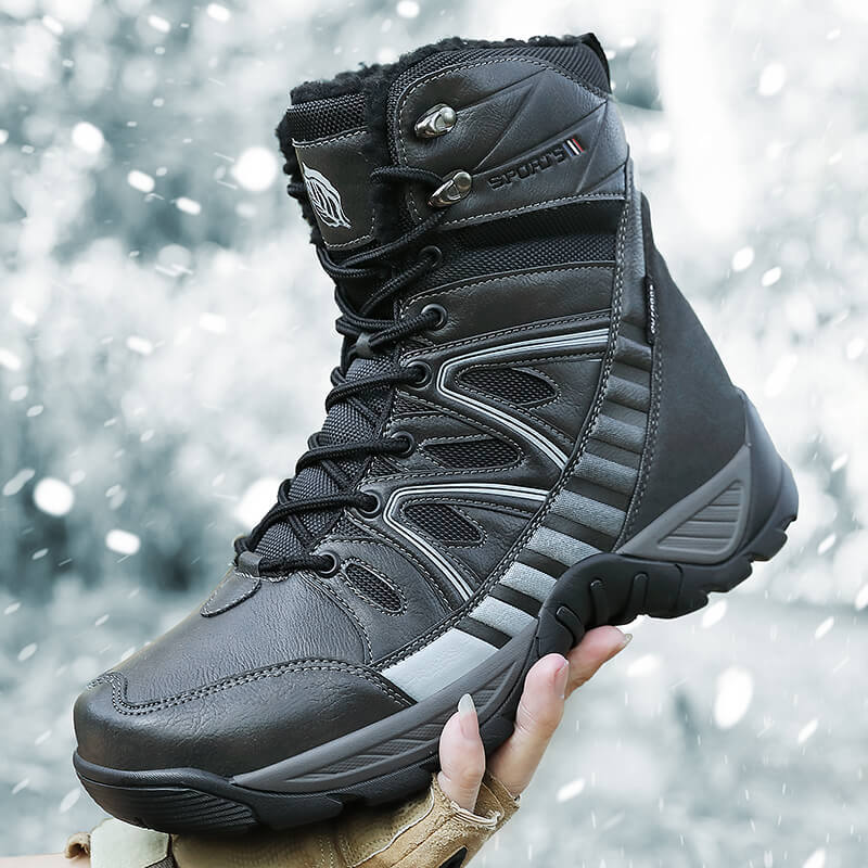 Men's Plus Size Fashion Outdoor Fleece-lined Warm Combat Snow Boots