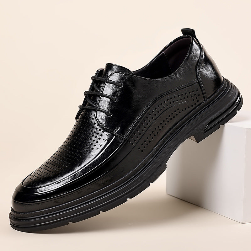 Men's Top Layer Cowhide Soft Bottom Breathable Fashionable Leather Shoes