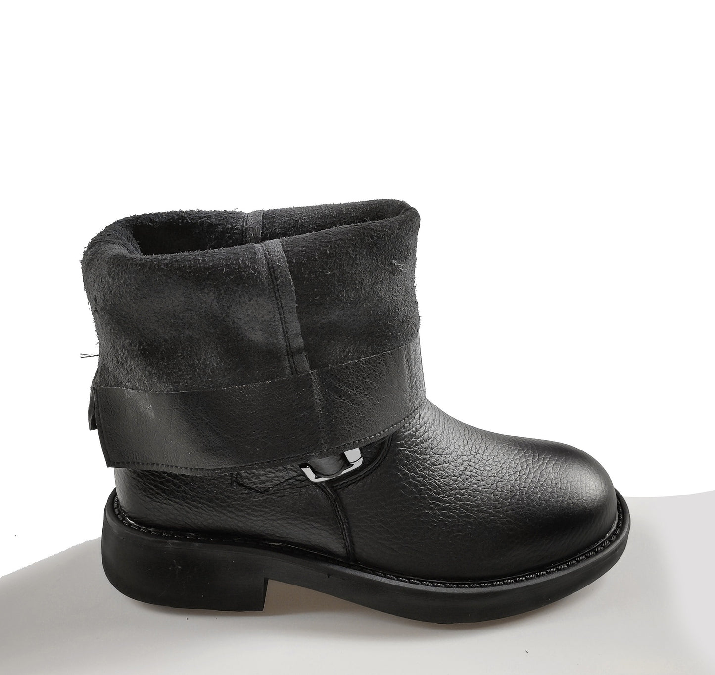 Women's Flat Riding Winter Genuine Platform Middle Boots