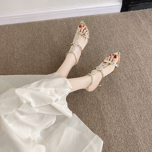 Toe Rhinestone Fairy Sexy Nightclub Gentle Heels