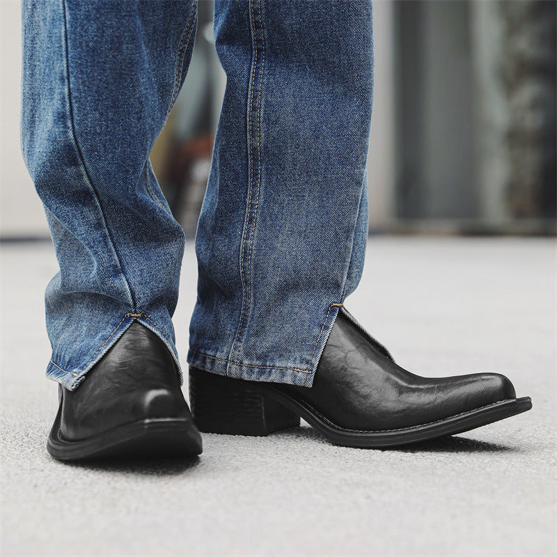 Men's Pointed Toe Raise The Bottom Chelsea Boots