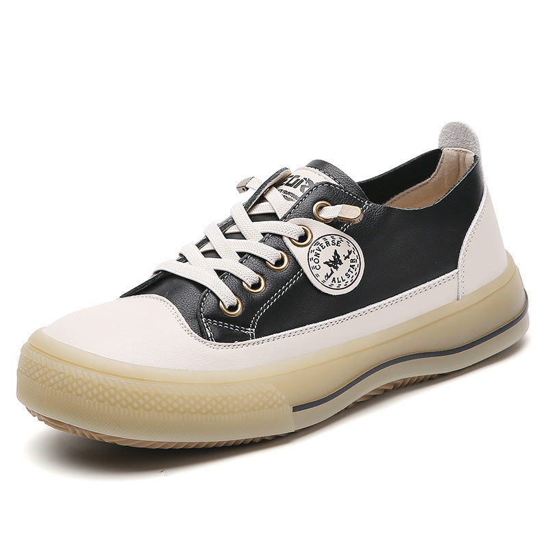 Women's Slip-on Cowhide Board Autumn Genuine Soft Casual Shoes