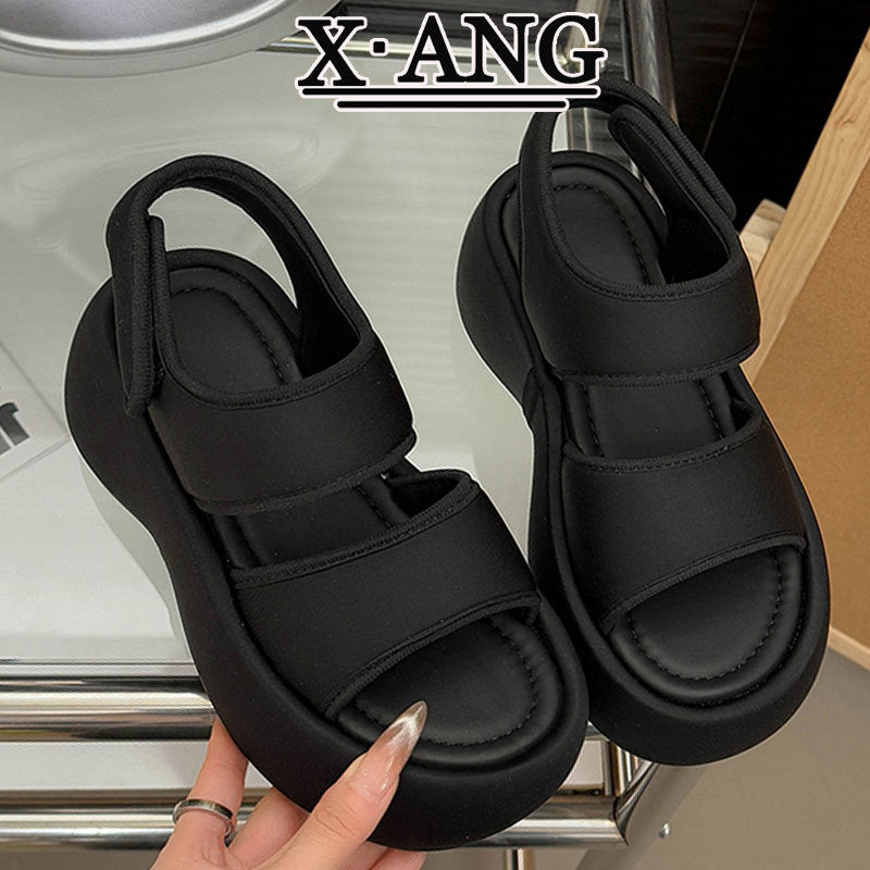 Women's Small Platform Summer Velcro Beach Roman Sandals