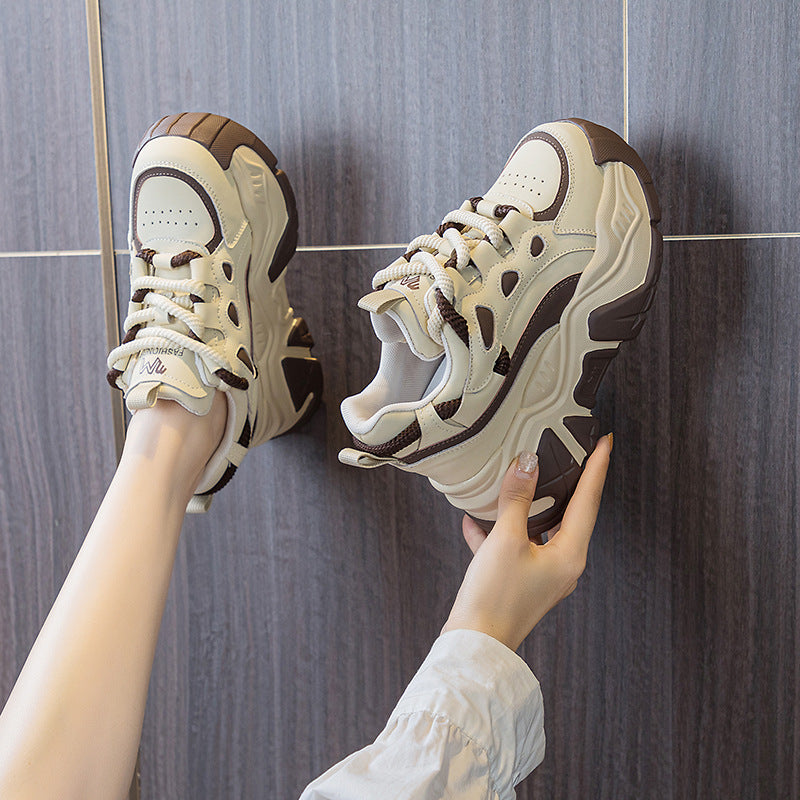 Women's Heightened Daddy Autumn Platform Lightweight Height Increasing Women's Casual Shoes