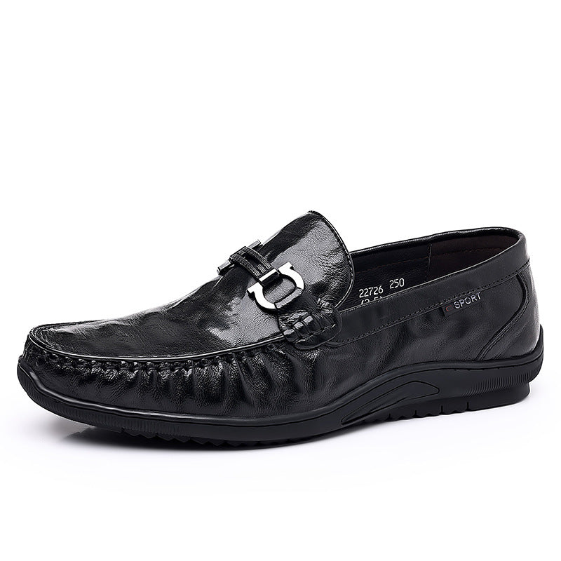 Men's Summer Sheepskin Trendy Soft Bottom Business Leather Shoes