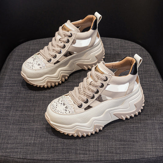 Women's Small Dad Retro Lightweight Height Increasing Casual Shoes