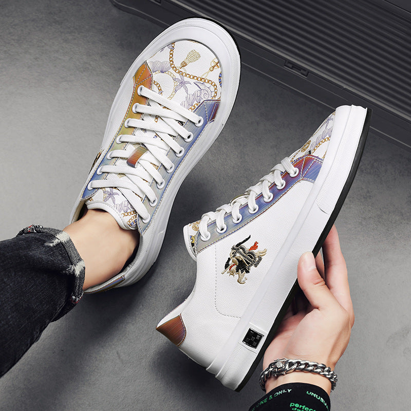 Men's Sports Style Green Four Fashion Printed Sneakers