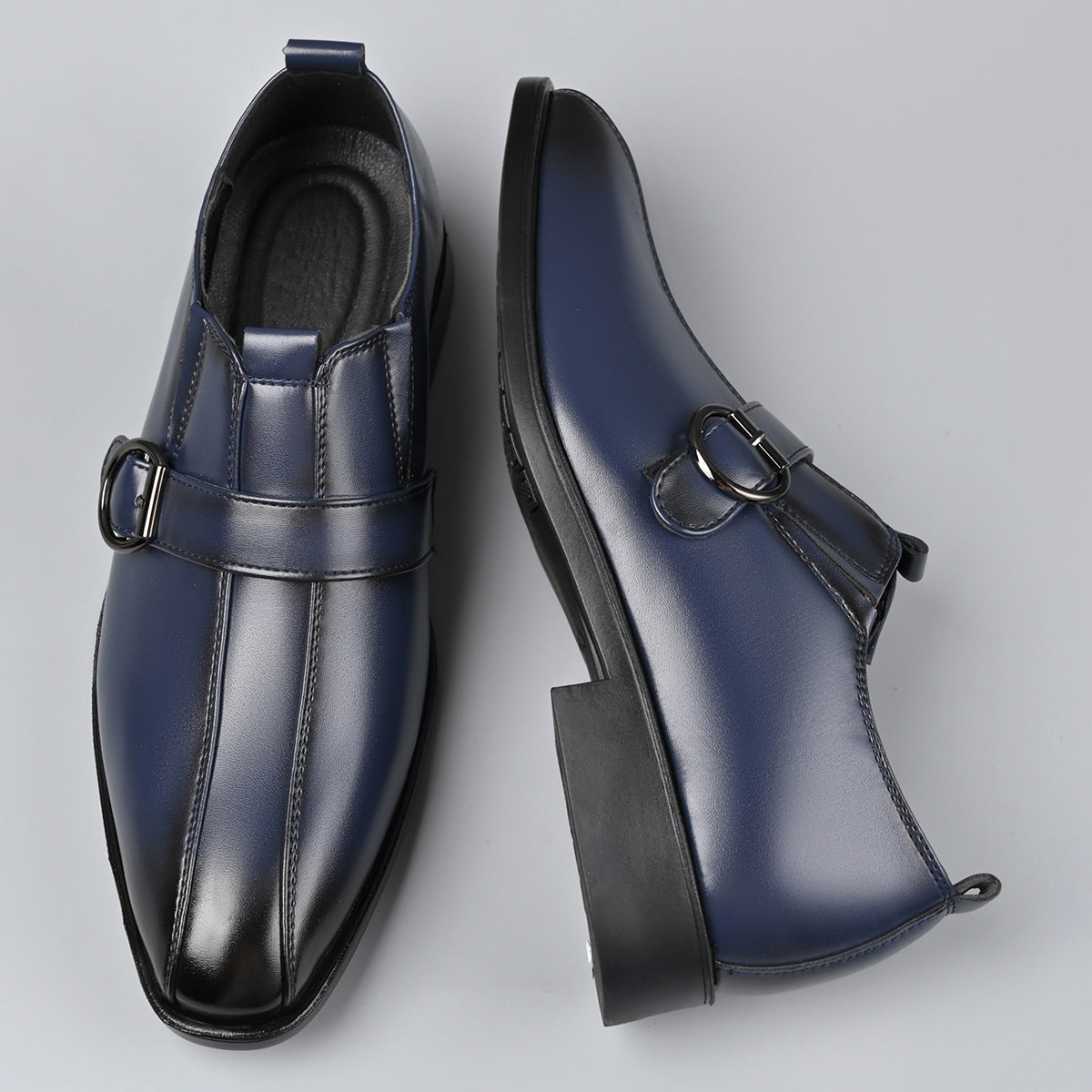 Men's British Pointed Lazy Slip On Korean Leather Shoes