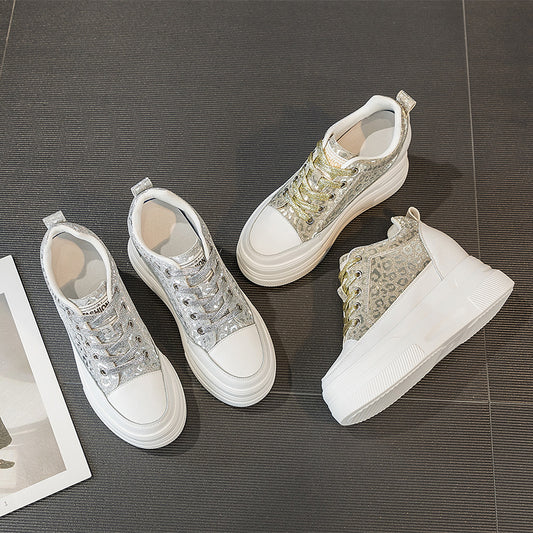 Women's Genuine Platform Height Increasing Insole Sports Sneakers