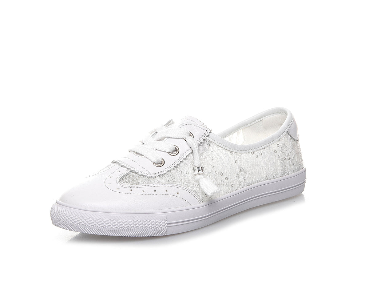 Women's White Authentic Hollow Out Korean Style Women's Casual Shoes
