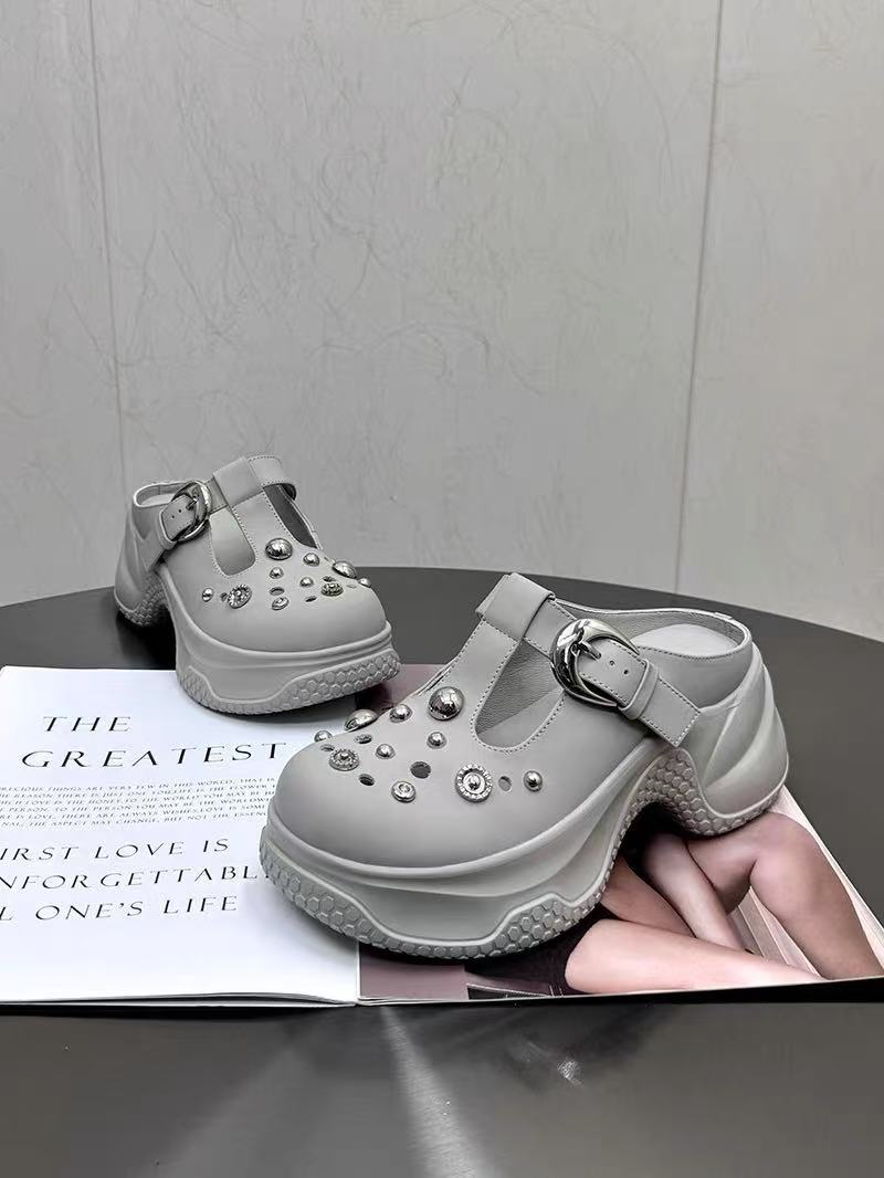 Women's Rhinestone Slip-on Summer Thick-soled Beach Outdoor Women's Shoes
