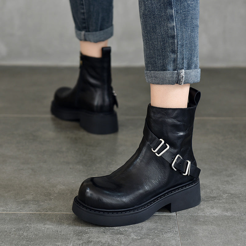 Women's With Top Layer Of Pattern Winter Retro Big Boots