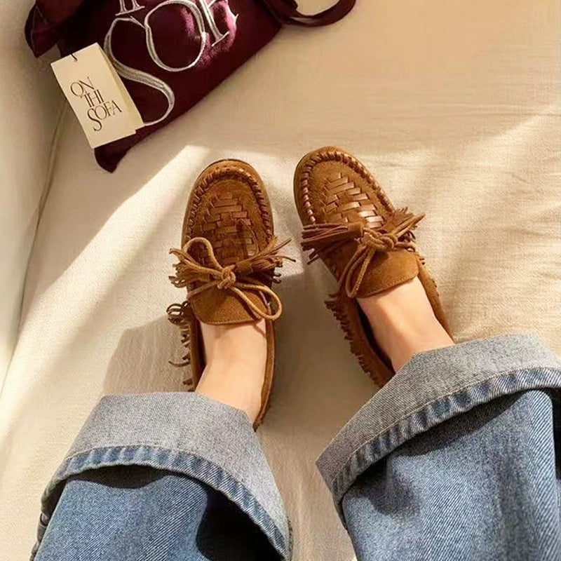 Women's Boat Flat Su Sui Tassel Knot Loafers