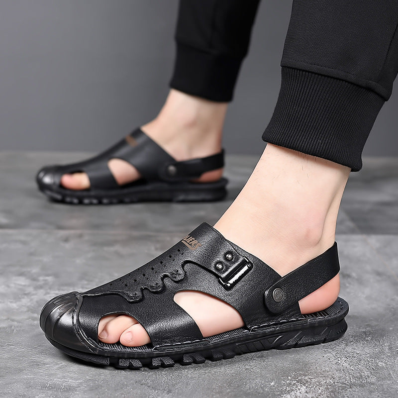 Men's Summer Pump Beach Genuine Two-way Driving Sandals