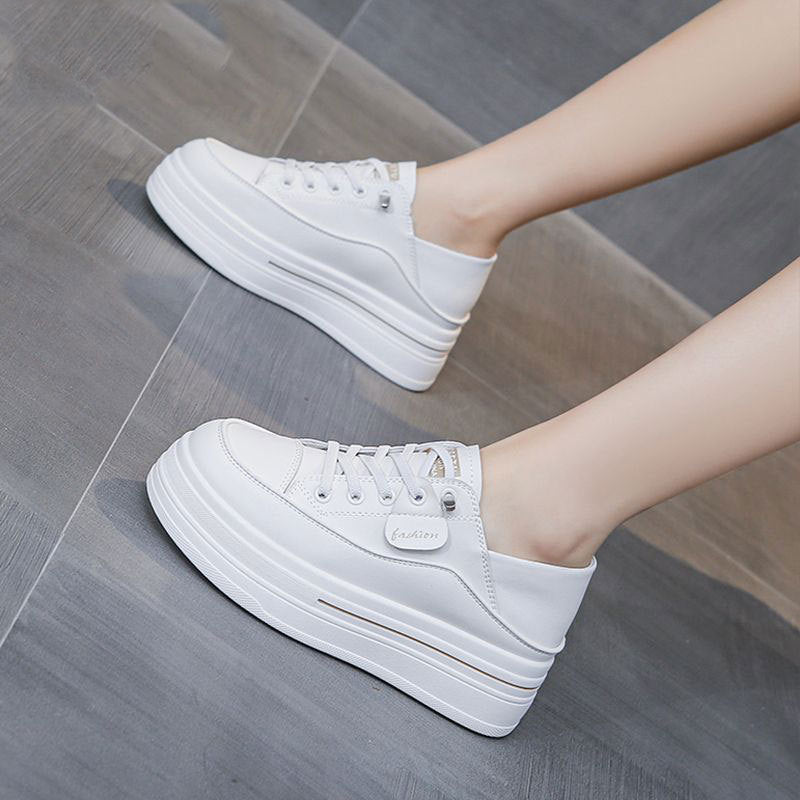 Wear Slip-on Platform White Female With Hidden Heels