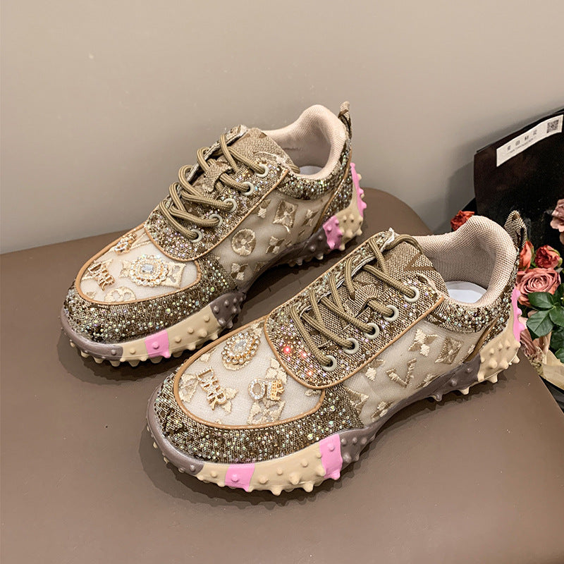 Women's Dad European Goods Durian Bottom Mesh Breathable Sneakers