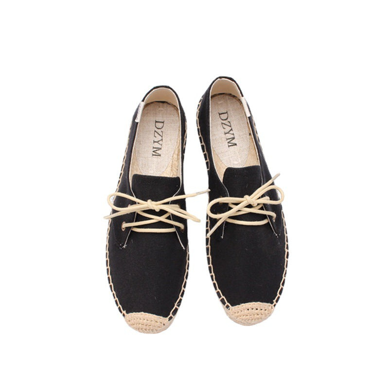 Women's Bottom Elastic Pumps Solid Color Cotton Canvas Shoes