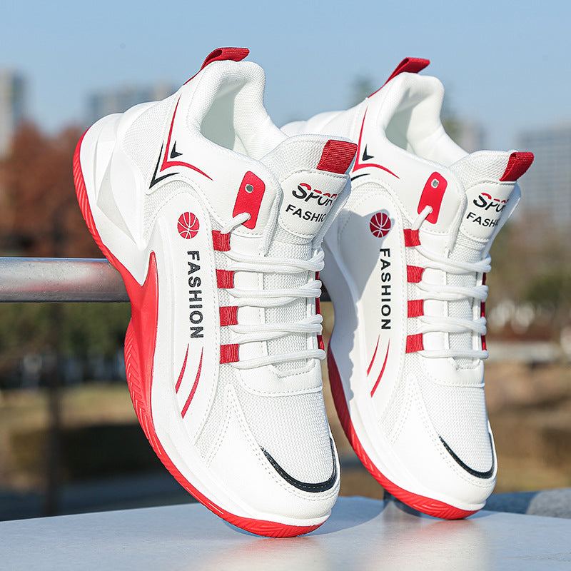 Men's Spring Basketball Red Mesh Quick Hand Casual Shoes