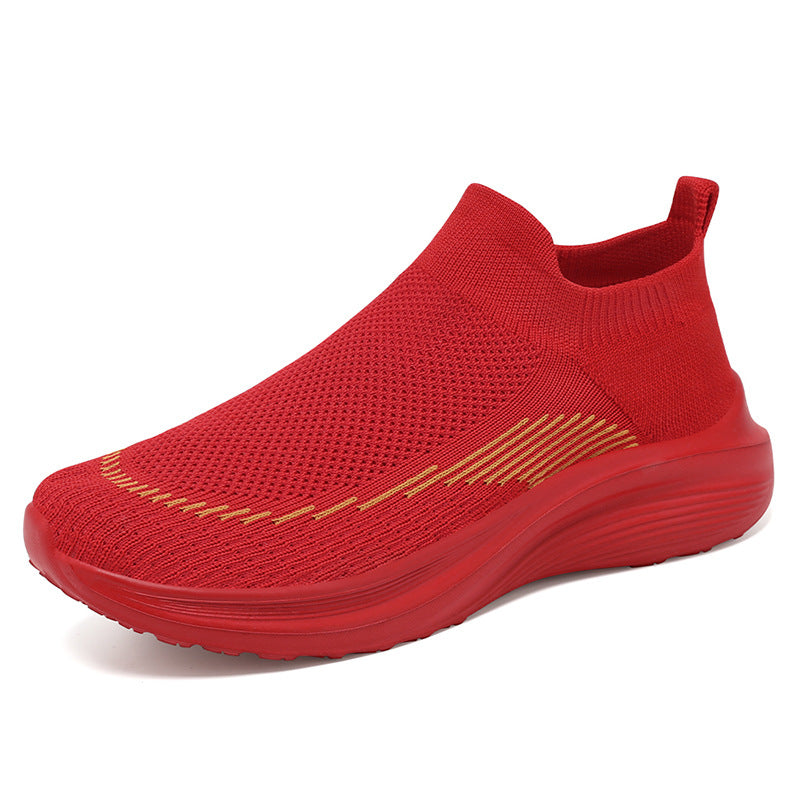 Women's & Men's Autumn Flying Woven Polyurethane Lightweight Slip-on Casual Shoes