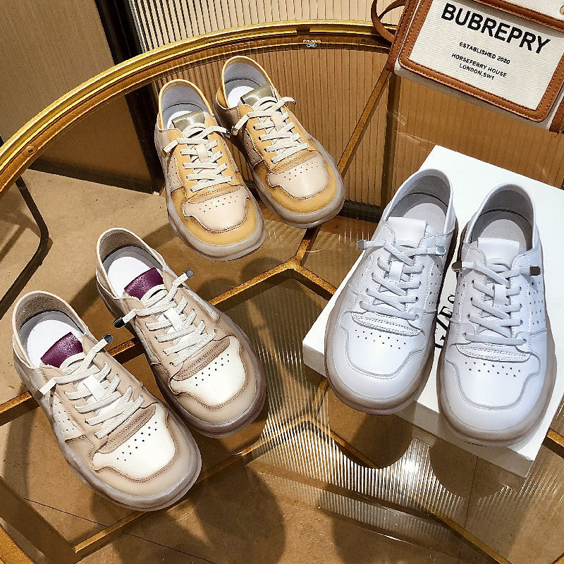 Women's Two-way Wear Genuine Color Matching Flat Casual Shoes
