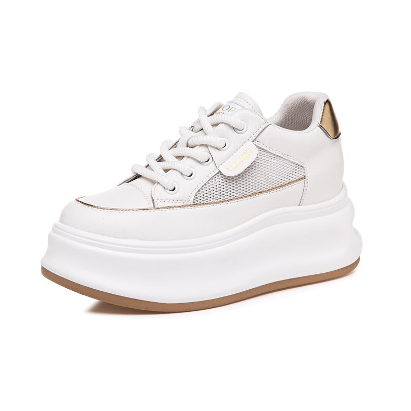 Women's Hidden White Summer Mesh Breathable Leisure Casual Shoes