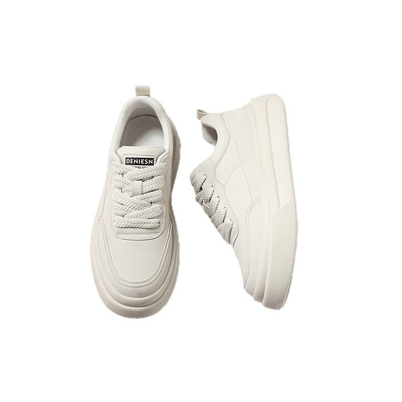 Men's White Style Platform Height Increasing Vintage Men's Board Shoes