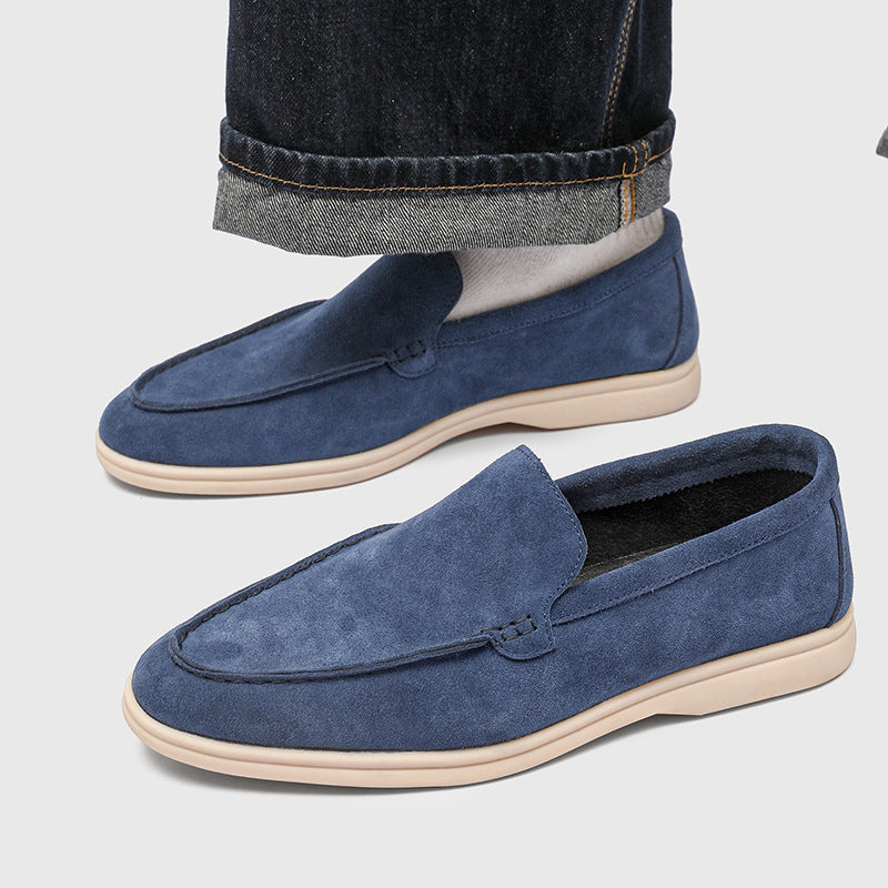Men's Commuter British Style Slip-on Lazy Lightweight Old Money Men's Casual Leather Shoes