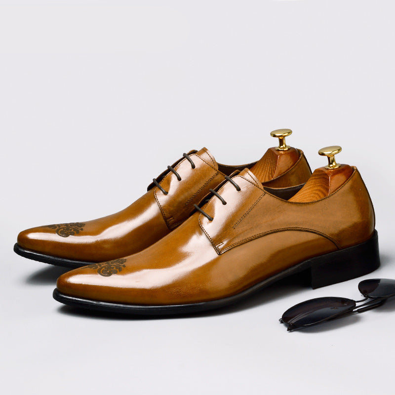 Men's Formal Business British Style Carving Derby Leather Shoes