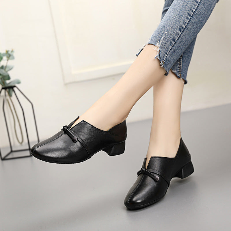 Women's One Pedal Mom Genuine Chunky Stylish Women's Fashion Shoes
