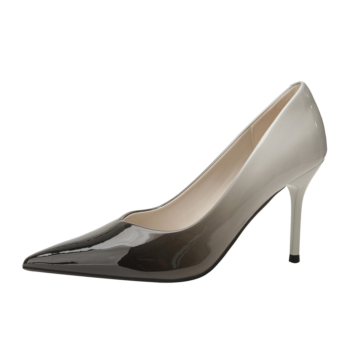 Women's Pointed High Stiletto Temperament Gradient Color Patent Low-cut Women's Fashion Shoes