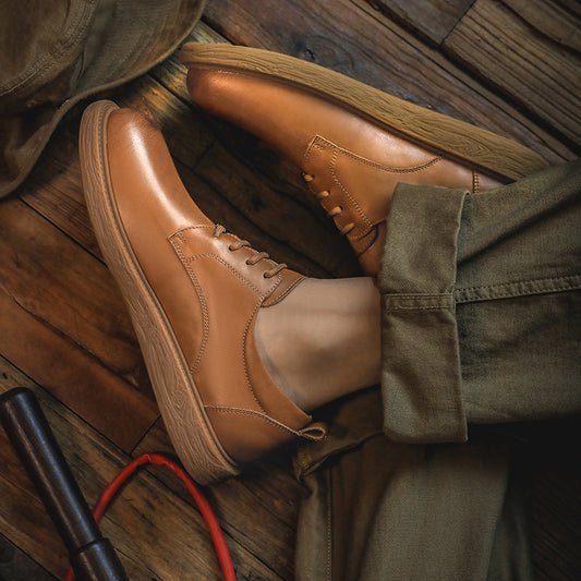 Men's Korean Style Trendy British Versatile Low-cut Leather Shoes