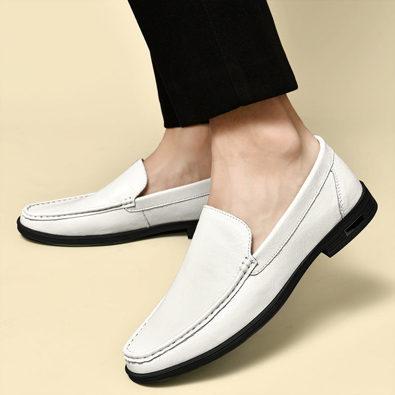 Men's Plus Size Cowhide British White Business Men's Casual Leather Shoes