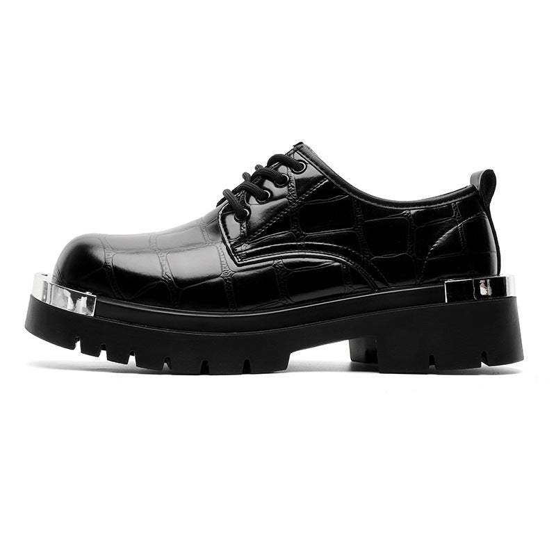 Men's Green British Style Big Head Trendy Men's Shoes