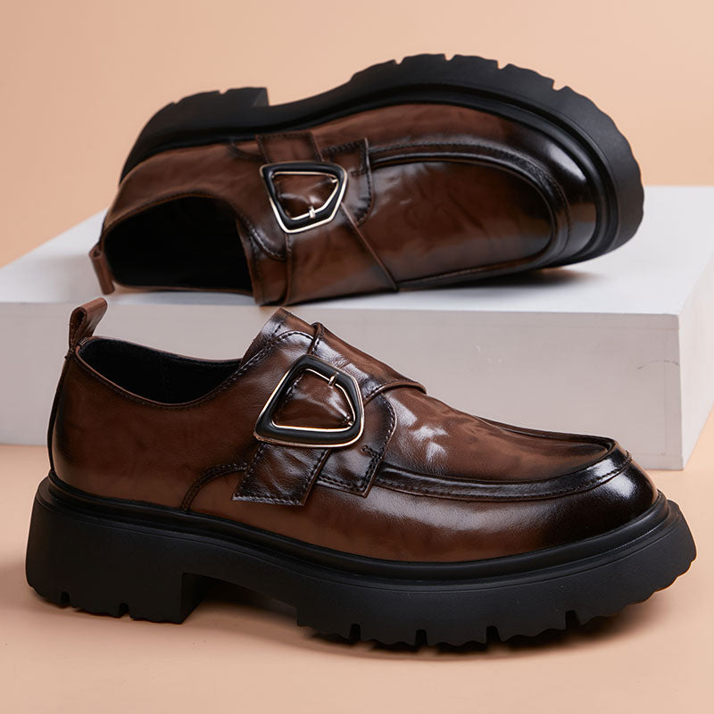 Men's Winter Breathable Business Formal Slip-on Platform Men's Casual Leather Shoes