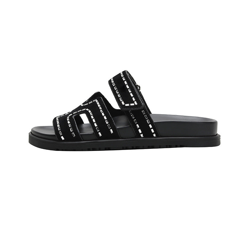 Women's Summer Beach Flip-flops Ugly Cute Velcro Slippers