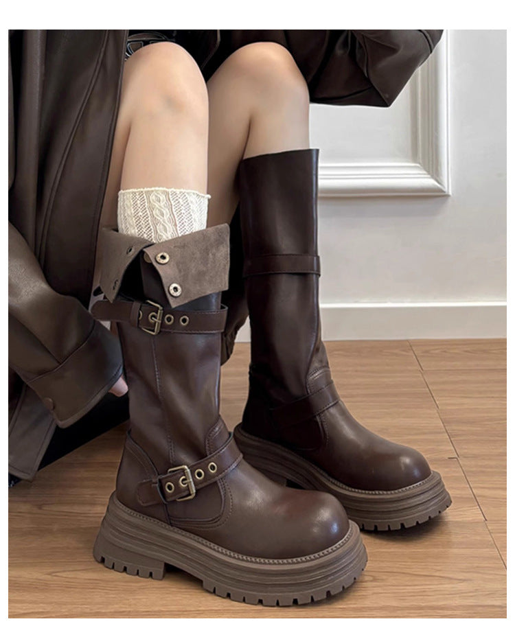 Women's Style Thick Bottom Height Increasing Slimming Boots